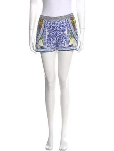 Pre-owned Camilla Silk Mini Shorts In Blue