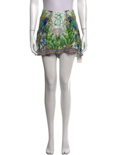 Pre-owned Camilla Silk Mini Shorts In Blue