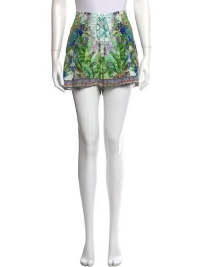 Pre-owned Camilla Silk Mini Shorts In Green