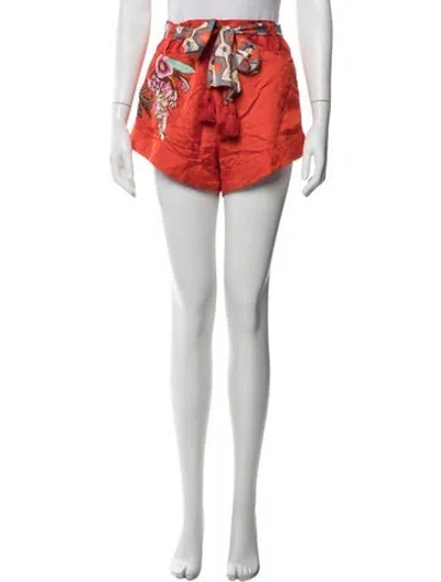 Pre-owned Camilla Silk Mini Shorts In Orange