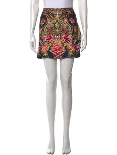 Pre-owned Camilla Silk Mini Skirt In Black