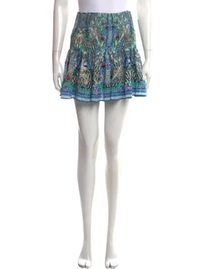Pre-owned Camilla Silk Mini Skirt In Blue