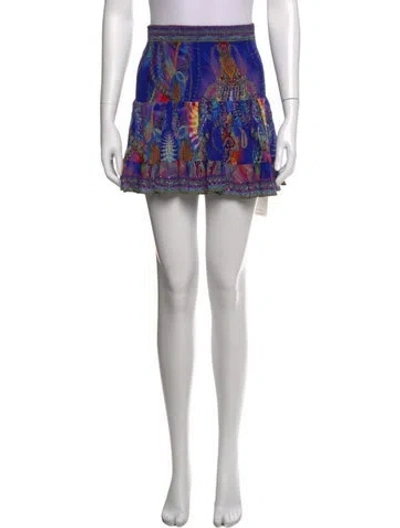Pre-owned Camilla Silk Mini Skirt In Blue