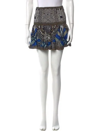 Pre-owned Camilla Silk Mini Skirt In Blue