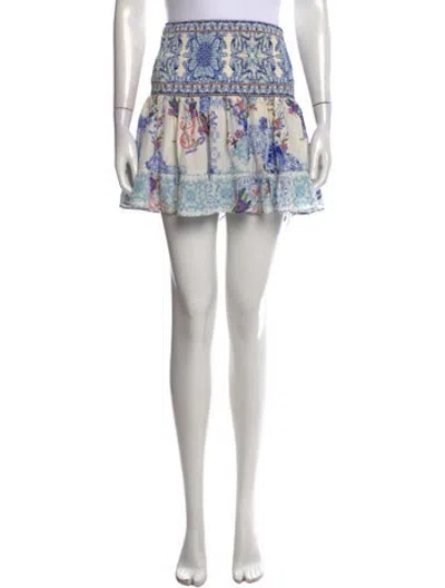Pre-owned Camilla Silk Mini Skirt In Blue