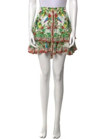 Pre-owned Camilla Silk Mini Skirt In Green
