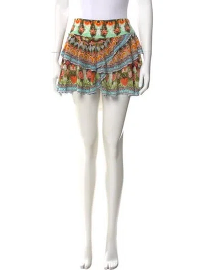 Pre-owned Camilla Silk Mini Skirt In Neutral