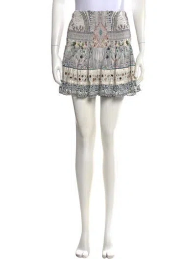 Pre-owned Camilla Silk Mini Skirt In Neutrals