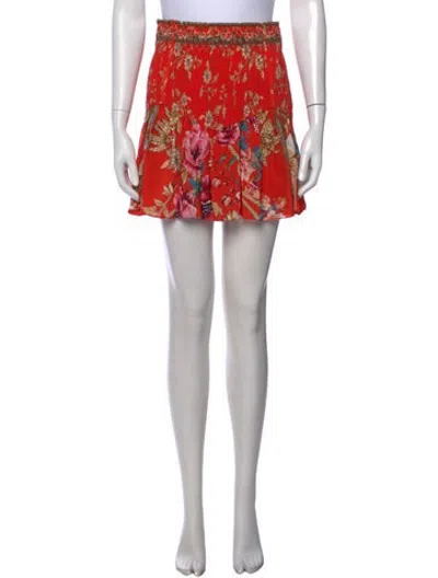 Pre-owned Camilla Silk Mini Skirt W/ Tags In Orange