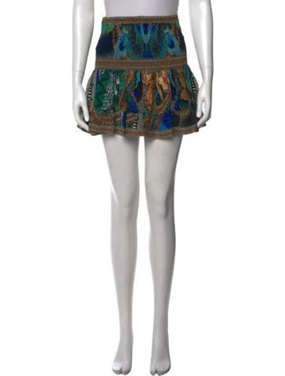 Pre-owned Camilla Silk Mini Skirt W/ Tags In Yellow