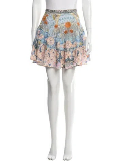Pre-owned Camilla Silk Mini Skirt In White
