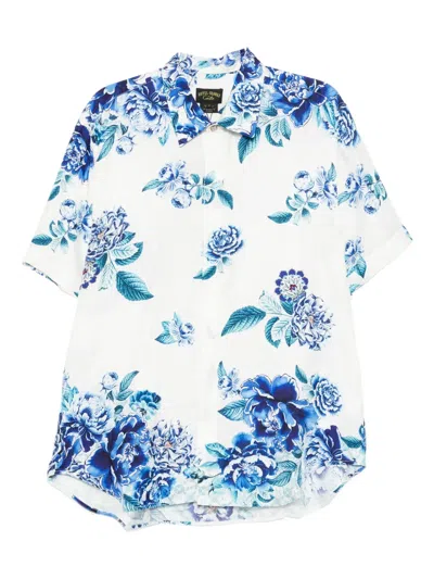 Camilla Silk Oversized Shirt In White