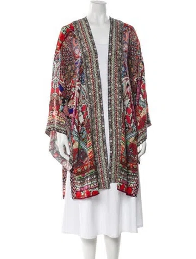 Pre-owned Camilla Silk Paisley Print Robe In Red