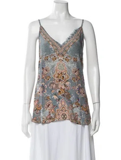 Pre-owned Camilla Silk Paisley Print Top In Multi