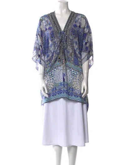Pre-owned Camilla Silk Paisley Print Tunic In Blue
