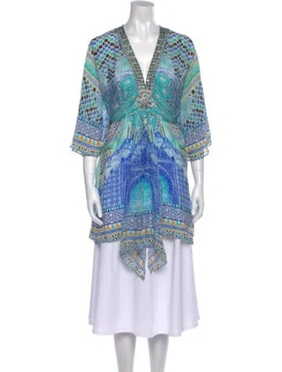 Pre-owned Camilla Silk Paisley Print Tunic In Blue