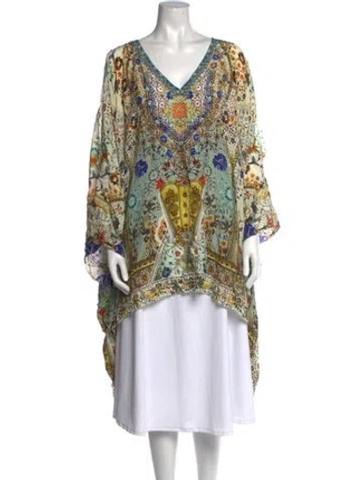 Pre-owned Camilla Silk Paisley Print Tunic In Blue