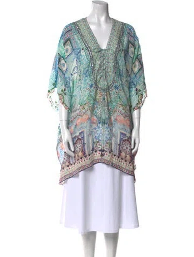 Pre-owned Camilla Silk Paisley Print Tunic In Blue
