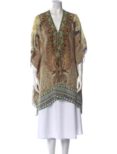 Pre-owned Camilla Silk Paisley Print Tunic In Green