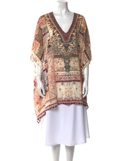 Pre-owned Camilla Silk Paisley Print Tunic In Purple