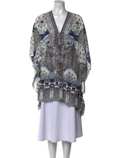 Pre-owned Camilla Silk Paisley Print Tunic In White