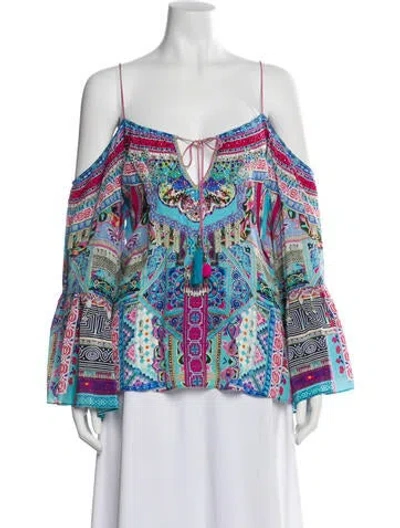 Pre-owned Camilla Silk Patterned Blouse In Blue