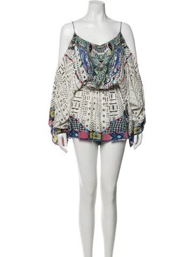 Pre-owned Camilla Silk Patterned Jumpsuit In Blue