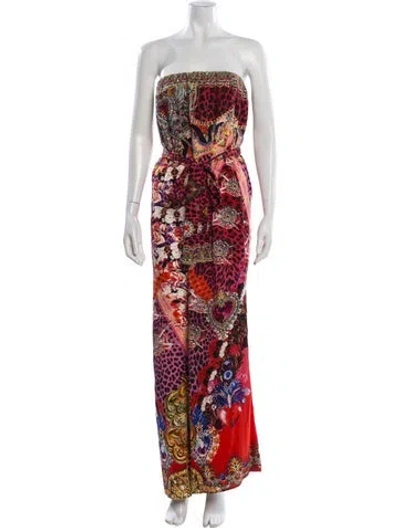 Pre-owned Camilla Silk Patterned Jumpsuit In Red