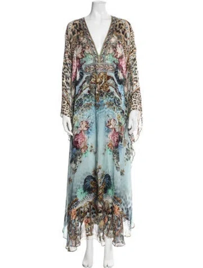 Pre-owned Camilla Silk Patterned Lounge Set In Blue