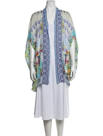 Pre-owned Camilla Silk Patterned Robe In Blue