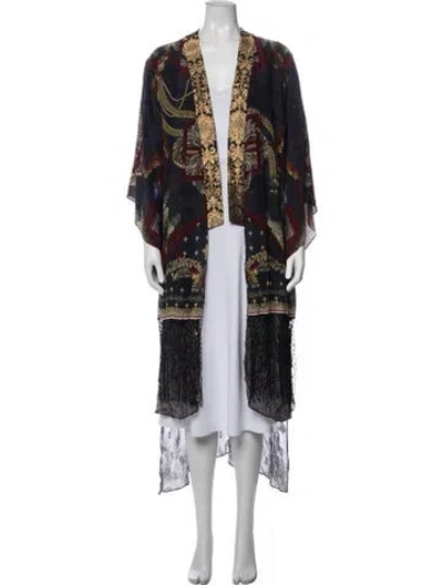 Pre-owned Camilla Silk Patterned Robe In Blue