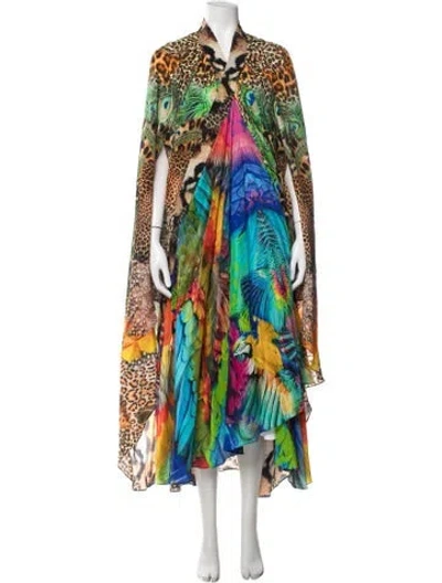 Pre-owned Camilla Silk Patterned Robe In Multicolor