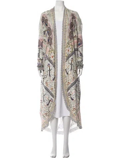 Pre-owned Camilla Silk Patterned Robe In Neutrals
