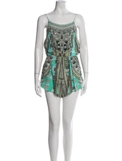 Pre-owned Camilla Silk Patterned Romper In Multi