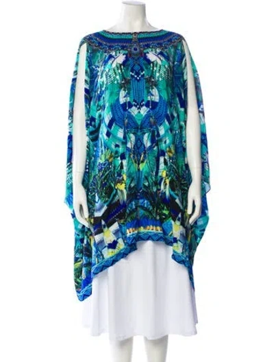 Pre-owned Camilla Silk Patterned Top In Blue