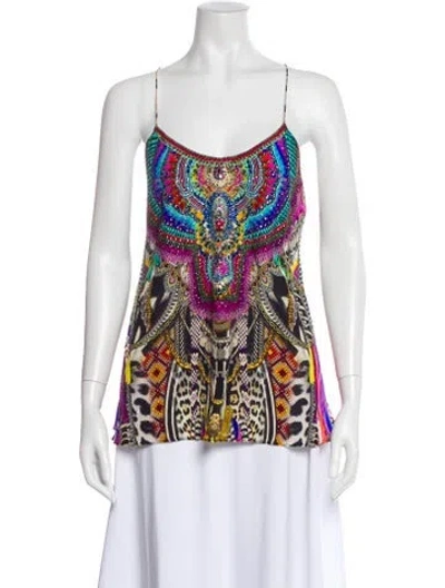 Pre-owned Camilla Silk Patterned Top In Blue