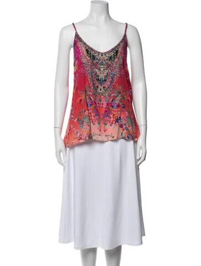 Pre-owned Camilla Silk Patterned Top In Multicolor