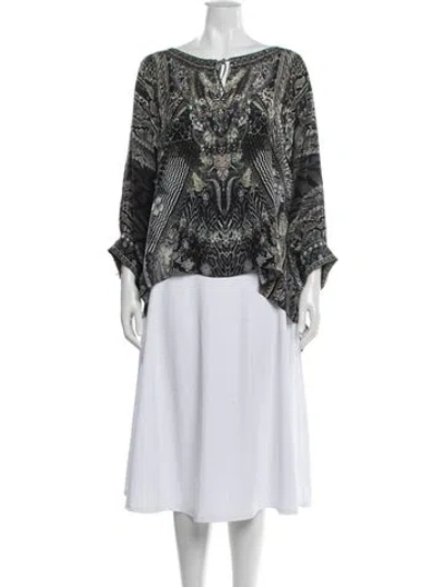 Pre-owned Camilla Silk Printed Blouse In Black