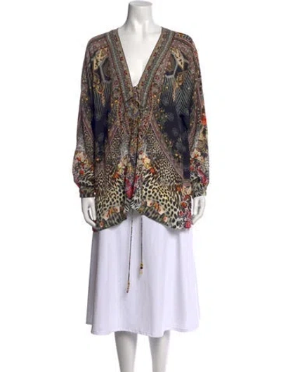 Pre-owned Camilla Silk Printed Blouse In Black