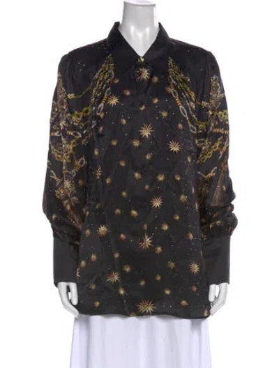 Pre-owned Camilla Silk Printed Blouse In Black