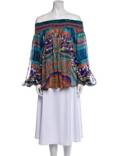 Pre-owned Camilla Silk Printed Blouse In Blue