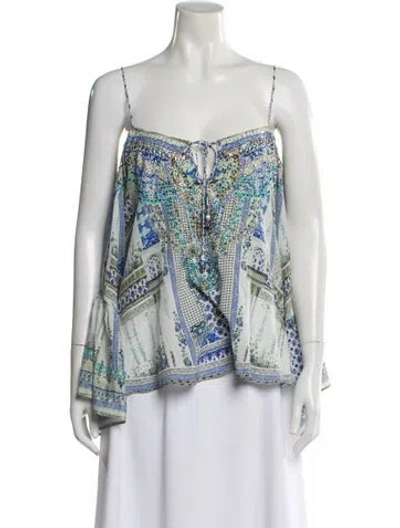 Pre-owned Camilla Silk Printed Blouse In Blue