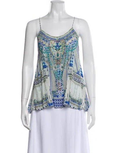 Pre-owned Camilla Silk Printed Blouse In Blue