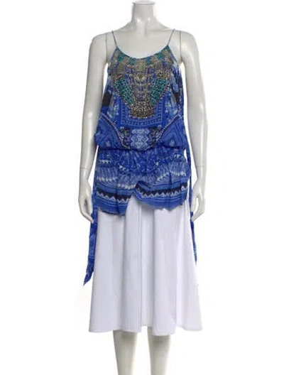 Pre-owned Camilla Silk Printed Blouse In Blue