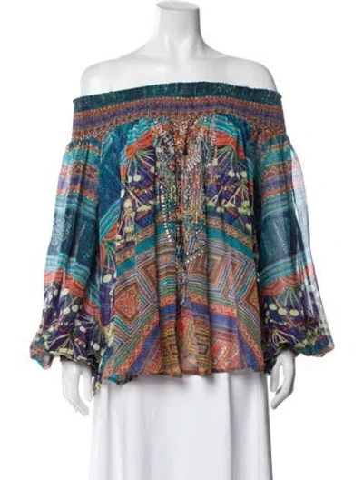 Pre-owned Camilla Silk Printed Blouse In Blue