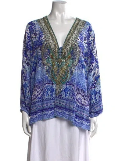 Pre-owned Camilla Silk Printed Blouse In Blue