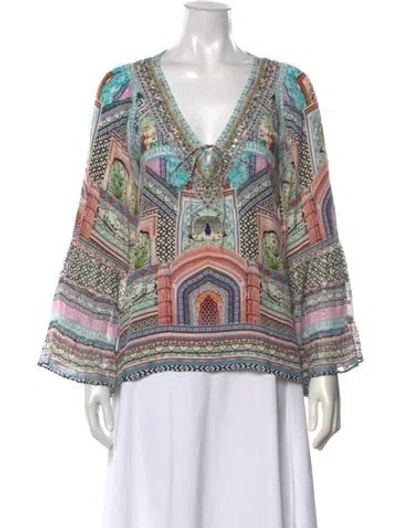 Pre-owned Camilla Silk Printed Blouse In Blue