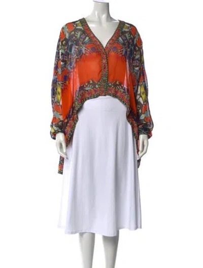 Pre-owned Camilla Silk Printed Blouse In Blue