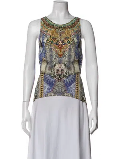 Pre-owned Camilla Silk Printed Blouse In Blue