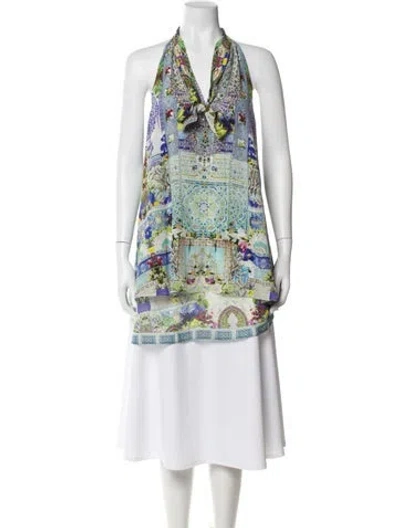 Pre-owned Camilla Silk Printed Blouse In Green